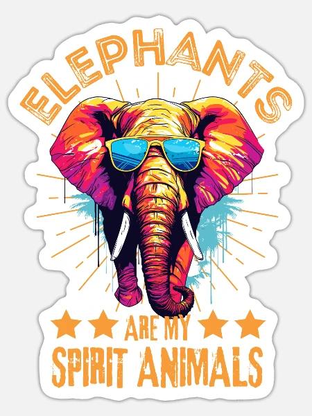 Elefant mit Sonnenbrille - Sticker Größe S (10 x 10 cm) - Mattweiß