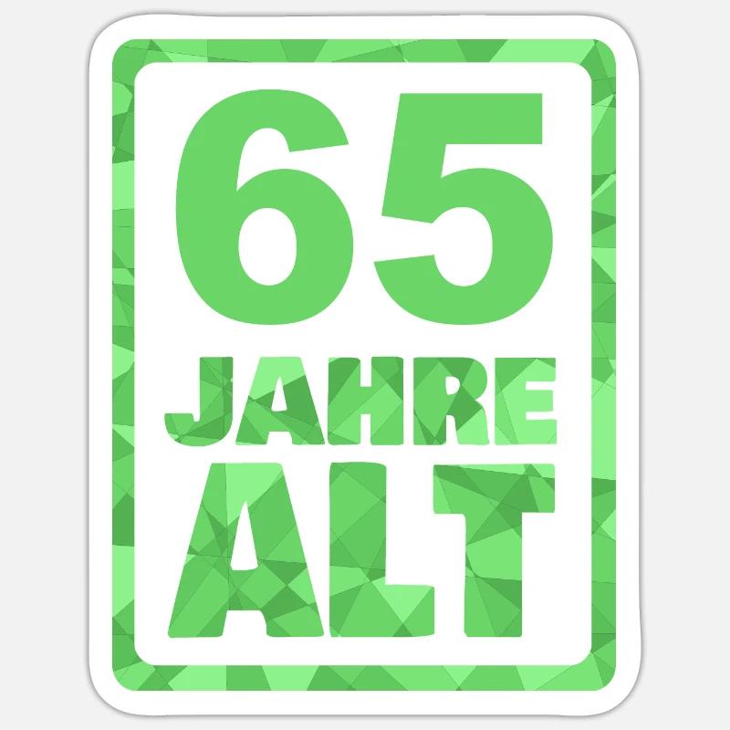 Jahr 65 - Sticker Größe S (10 x 10 cm) - Mattweiß