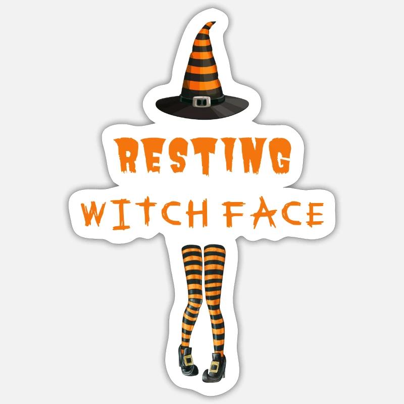 Resting Witch Face - Sticker size S (10 x 10 cm) - white matte