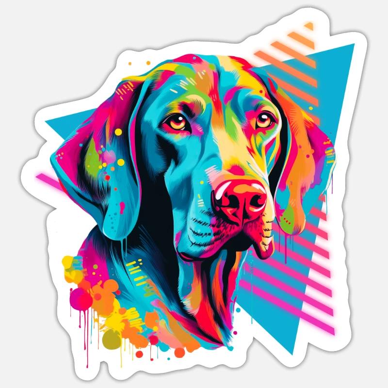 Weimaraner 80s style Sticker size S (10 x 10 cm)