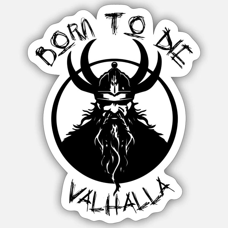 Valhalla - Sticker Größe S (10 x 10 cm) - Mattweiß