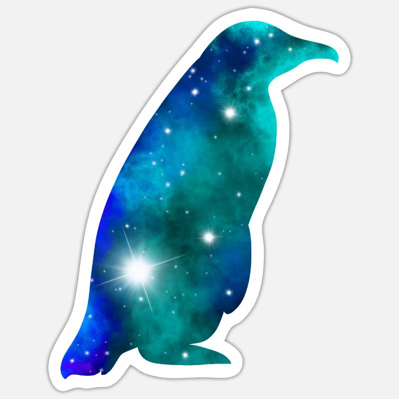 Galaxy Penguin - Sticker size S (10 x 10 cm) - white matte