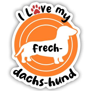 Der Frech-dachs-hund - Sticker Größe S (10 x 10 cm) - Mattweiß - Vorne