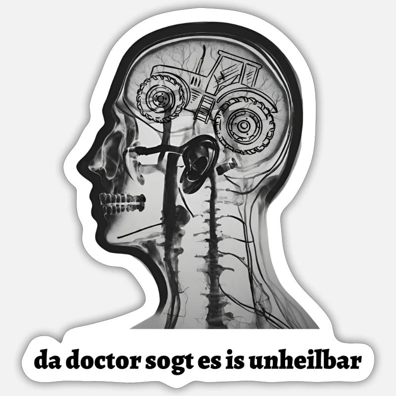 es is unheilbar... bayerischer Spruch - Sticker Größe S (10 x 10 cm) - Mattweiß