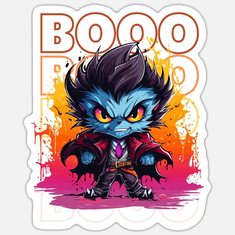 Chibi Thirst & Booo! Nightcrawler Vampire Tee! Sticker size S (10 x 10 cm)