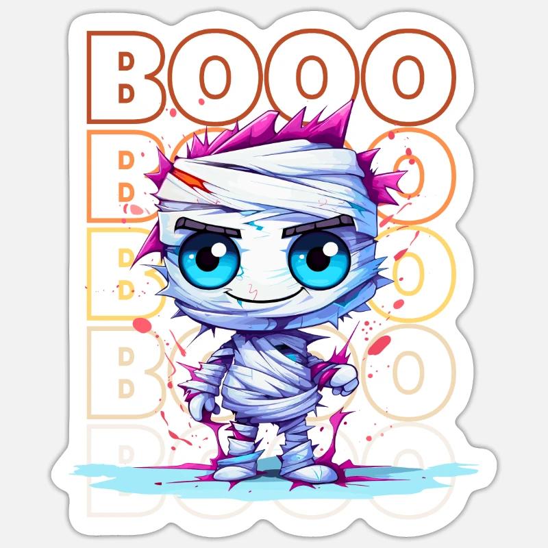 Chibi Wrap & Booo! Maman mignonne Tee ! Sticker taille S (10 x 10 cm)
