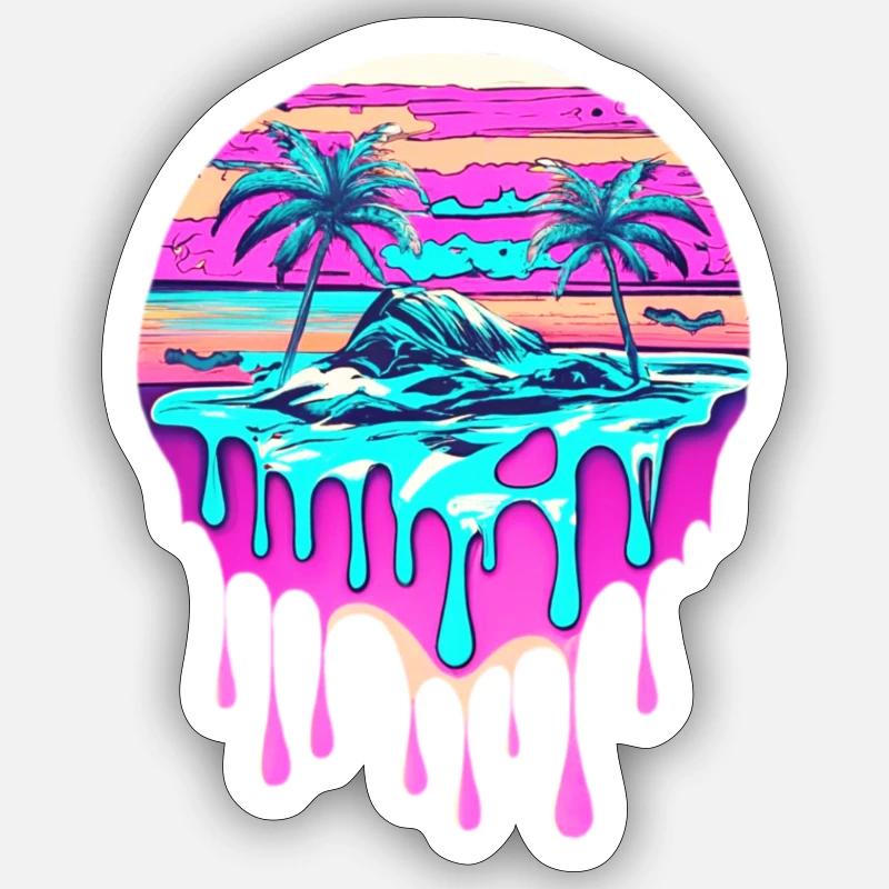 Paradies - Sticker Größe S (10 x 10 cm) - Mattweiß