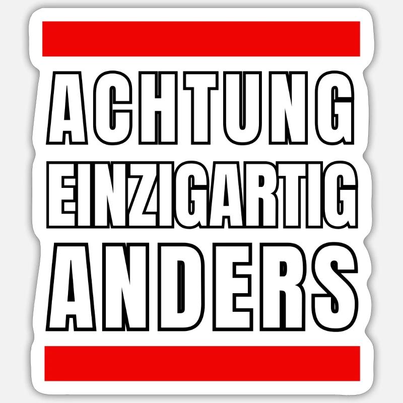 Einzigartig Anders - Sticker Größe S (10 x 10 cm) - Mattweiß