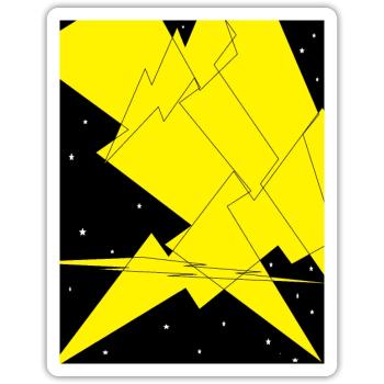 Zackenlicht Berge Kontrast - Sticker Größe S (10 x 10 cm) - Mattweiß - Vorne