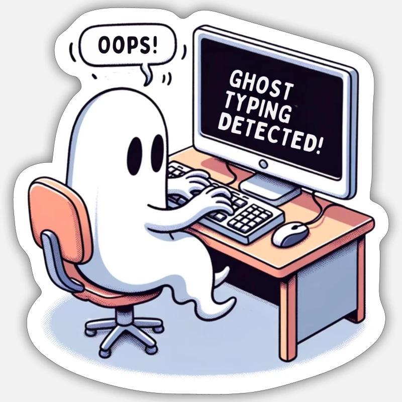 GHOST TYPING DETECTED! -OOPS! Sticker size S (10 x 10 cm)