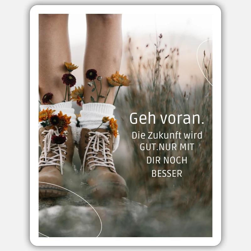 Lebe Liebe Lache 2 - Sticker Größe S (10 x 10 cm) - Mattweiß