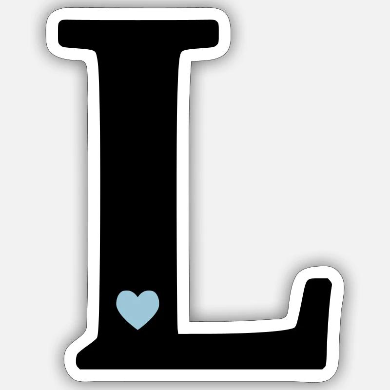 point L Initial letter - Sticker size S (10 x 10 cm) - white matte