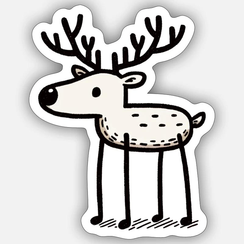 Robert der Hirsch - Sticker Größe S (10 x 10 cm) - Mattweiß