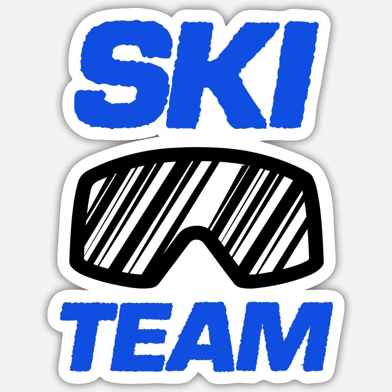 Ski Team - Sticker size S (10 x 10 cm) - white matte