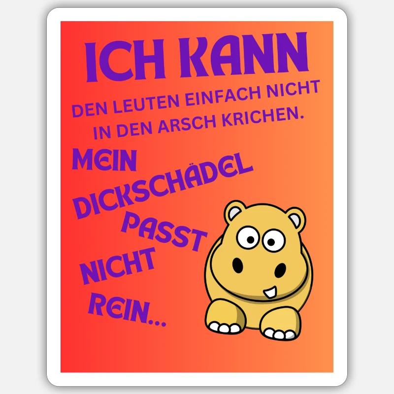 DICKSCÄDEL5 - Sticker Größe S (10 x 10 cm) - Mattweiß
