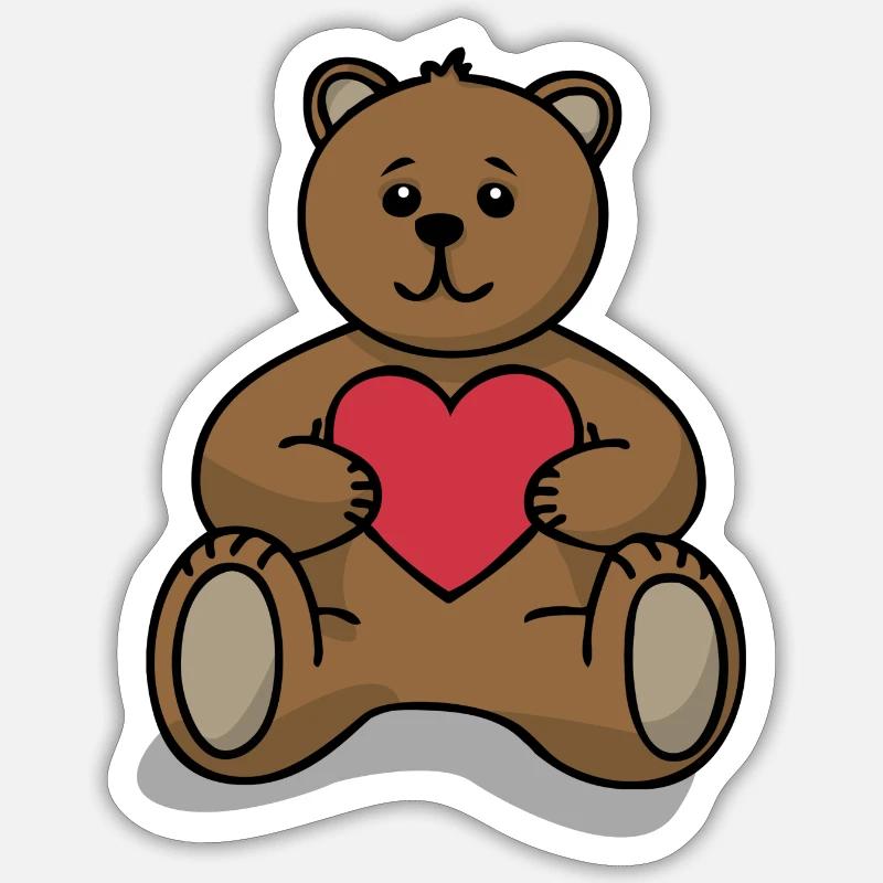 Herzchenbär Sticker Größe S (10 x 10 cm)