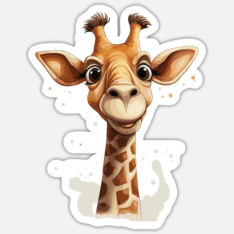 Crazy Giraffe - Sticker size S (10 x 10 cm) - white matte