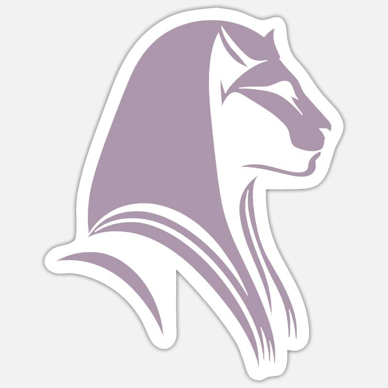 Chat Egypte Pharaon Silhouette - Sticker taille S (10 x 10 cm) - blanc mat