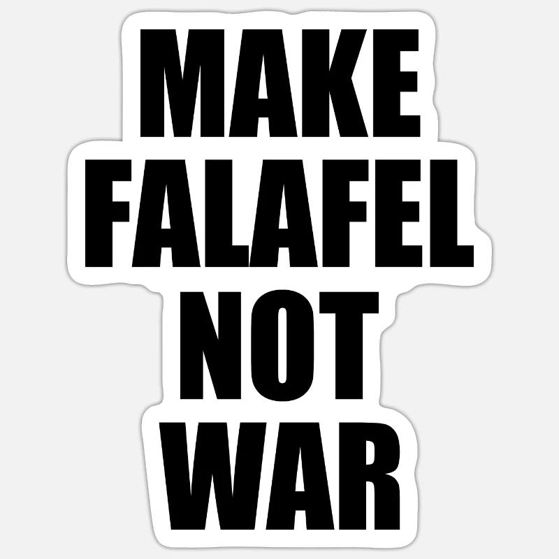 Make falafel not war - Sticker Größe S (10 x 10 cm) - Mattweiß