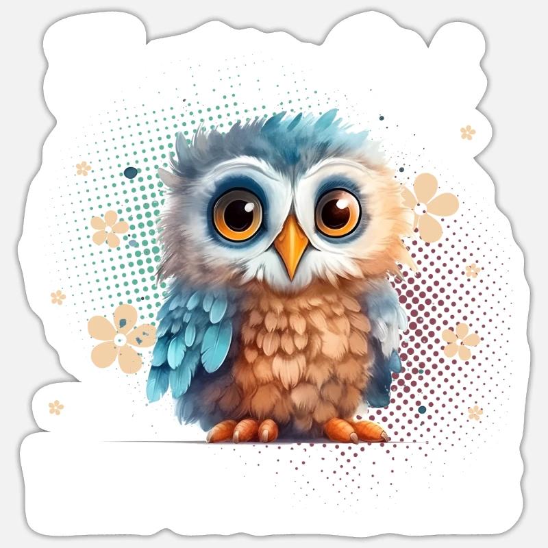 Owl Owls - Sticker size S (10 x 10 cm) - white matte