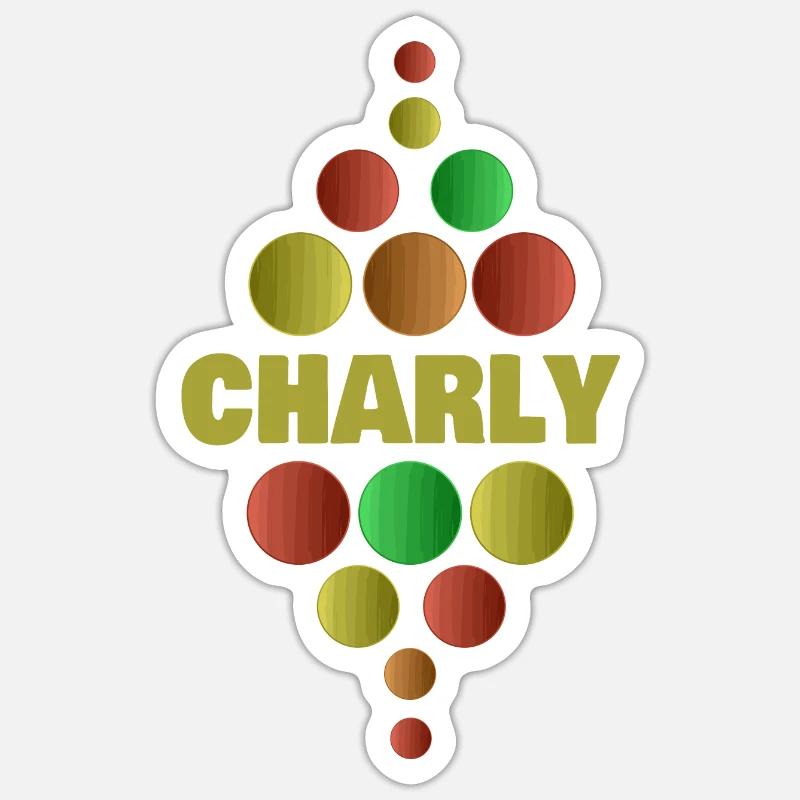 Charly - Sticker taille S (10 x 10 cm) - blanc mat