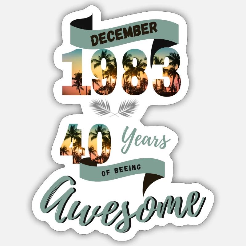 40e anniversaire décembre 1983 Sticker taille S (10 x 10 cm)