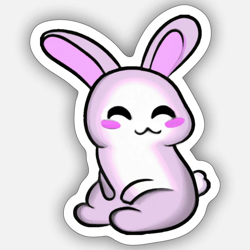 Super cute rabbit - Sticker size S (10 x 10 cm) - white matte