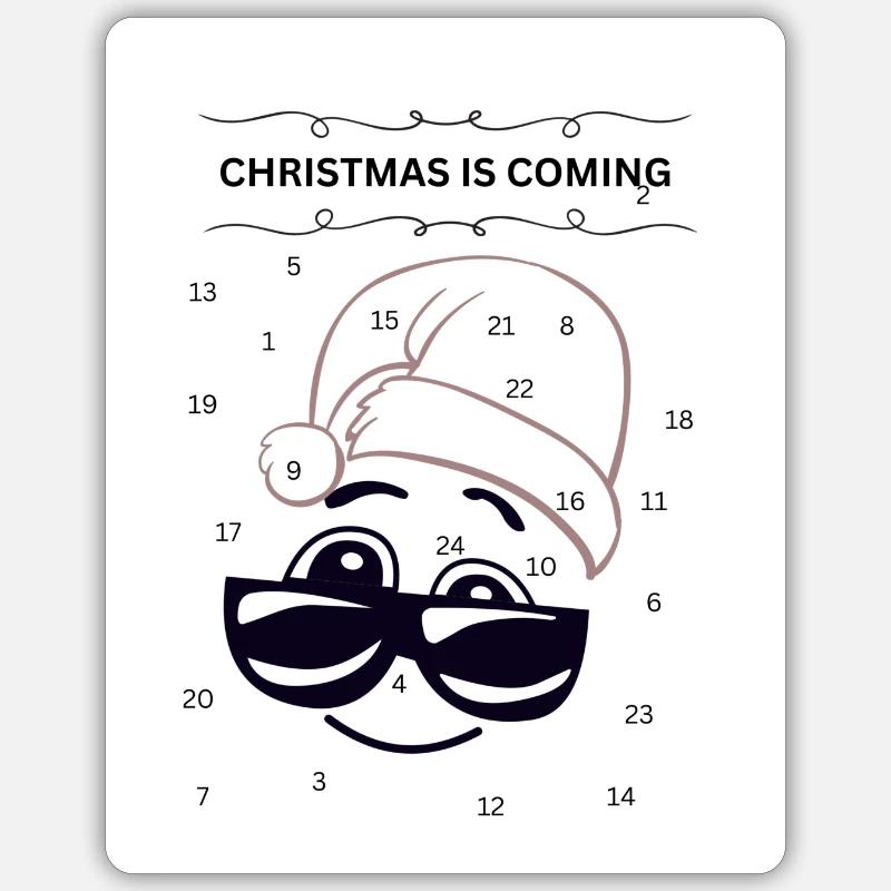 Noël approche - Sticker taille S (10 x 10 cm) - blanc mat