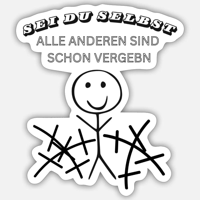 SEI DU SELBST - Sticker Größe S (10 x 10 cm) - Mattweiß