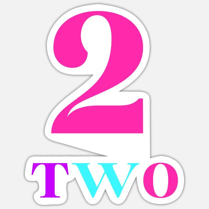 Two-2e anniversaire - Sticker taille S (10 x 10 cm) - blanc mat