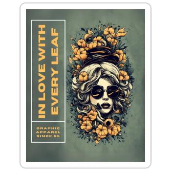 Verliebt in jedes Blatt - Sticker Größe S (10 x 10 cm) - Mattweiß - Vorne