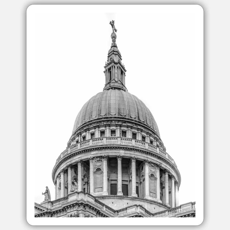 London's Iconic Kuppel - Sticker Größe S (10 x 10 cm) - Mattweiß