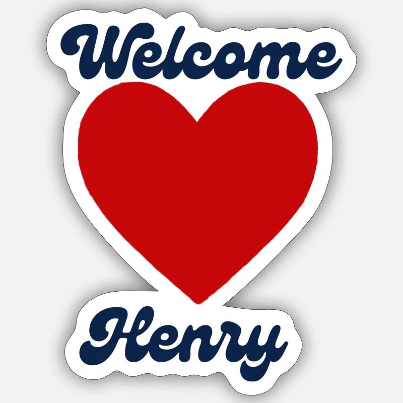 Henry willkommen - Sticker Größe S (10 x 10 cm) - Mattweiß