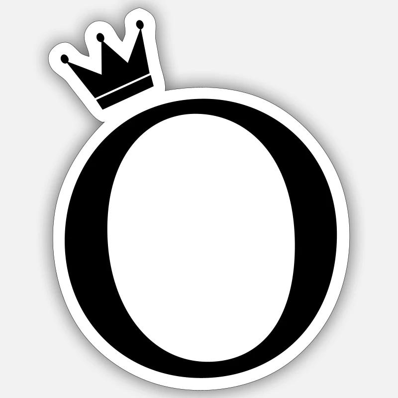 O-Monogramm-Krone Sticker Größe S (10 x 10 cm)