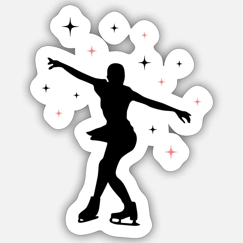 eisläuferin eislaufen skating 02 - Sticker Größe S (10 x 10 cm) - Mattweiß
