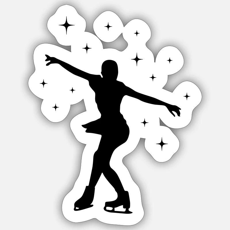 eisläuferin eislaufen skating 01 Sticker Größe S (10 x 10 cm)