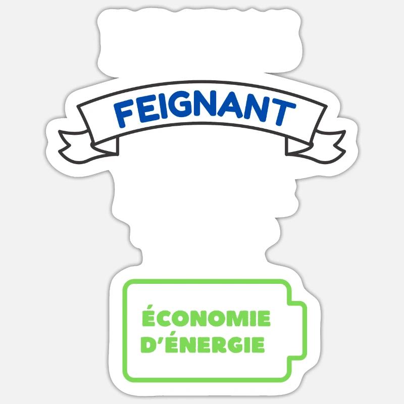 Je ne suis pas feignant - Sticker taille S (10 x 10 cm) - blanc mat