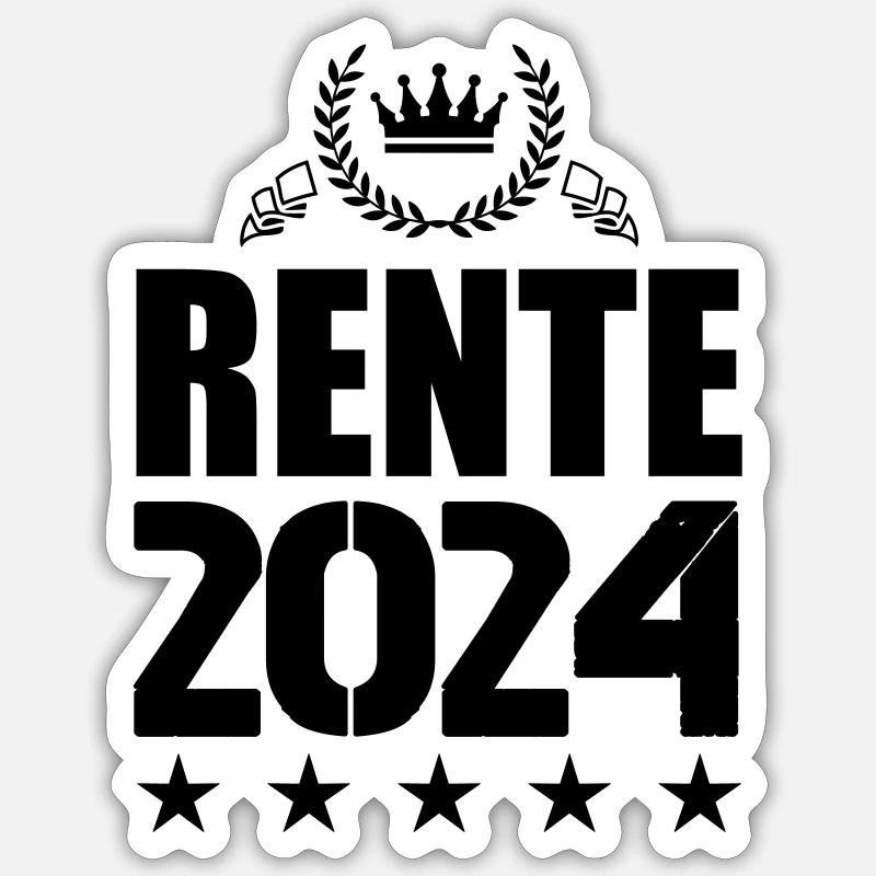 rente 2024 - Sticker Größe S (10 x 10 cm) - Mattweiß