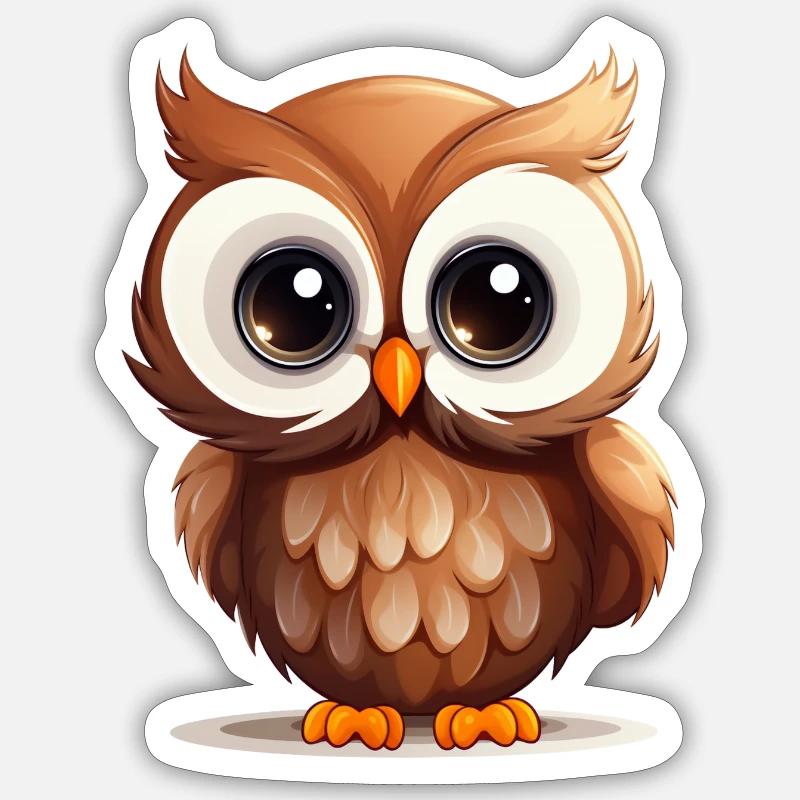 Süße Eule Sticker Größe S (10 x 10 cm)