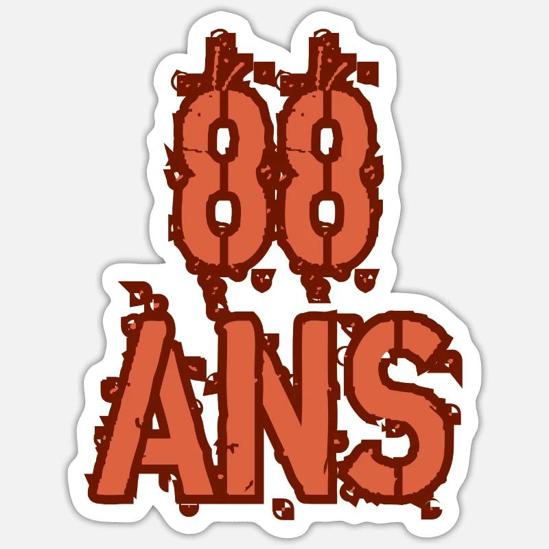 88 Ans Sticker taille S (10 x 10 cm)