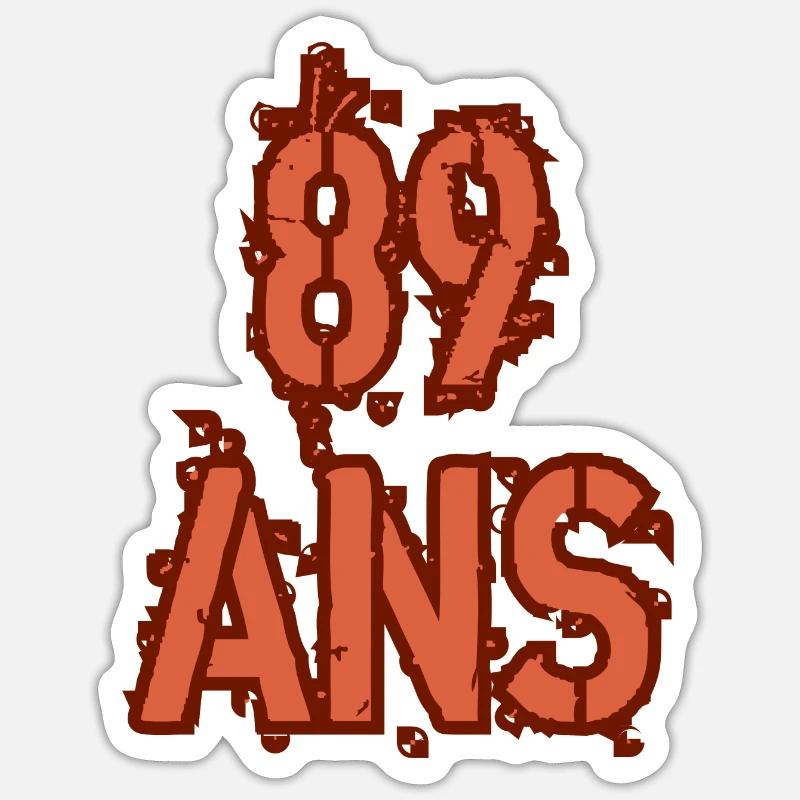 89 ANS - Sticker taille S (10 x 10 cm) - blanc mat