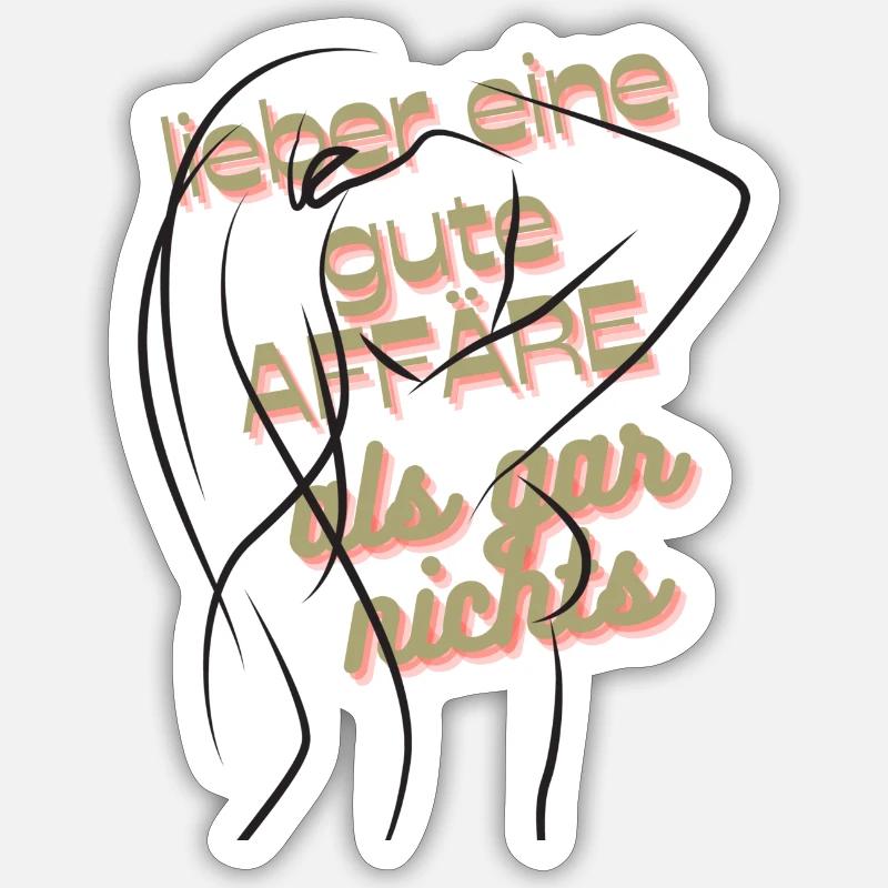 Affäre - Sticker Größe S (10 x 10 cm) - Mattweiß