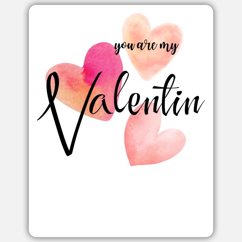 Valentin - Sticker Größe S (10 x 10 cm) - Mattweiß
