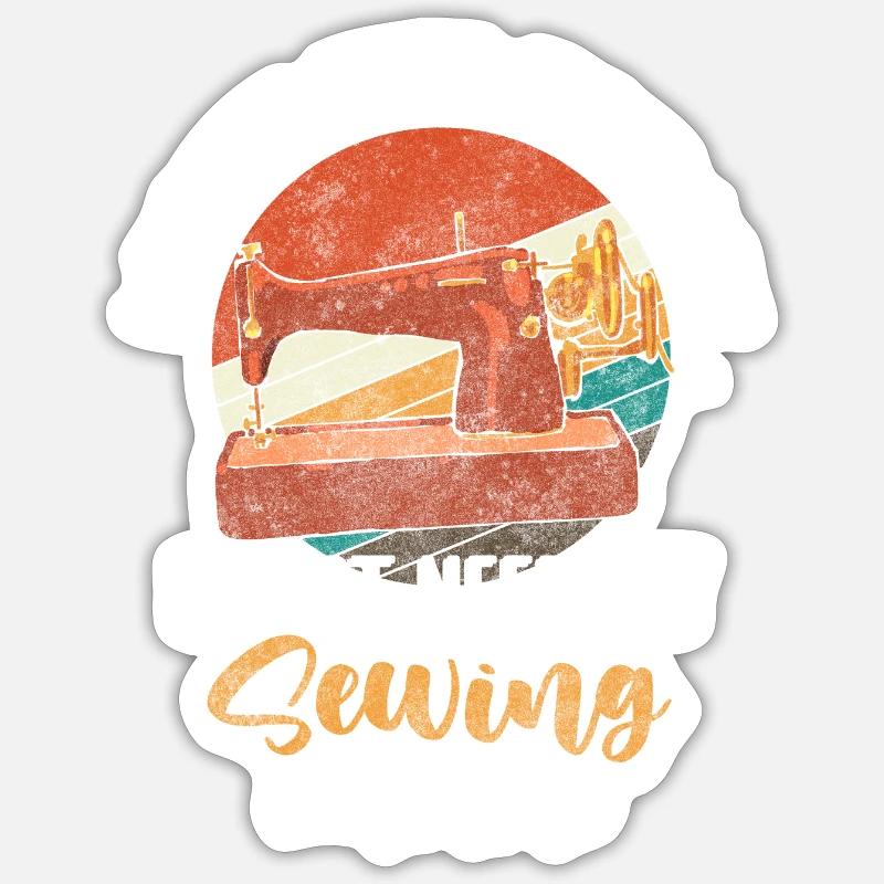 Seamstress Thread - Sticker size S (10 x 10 cm) - white matte