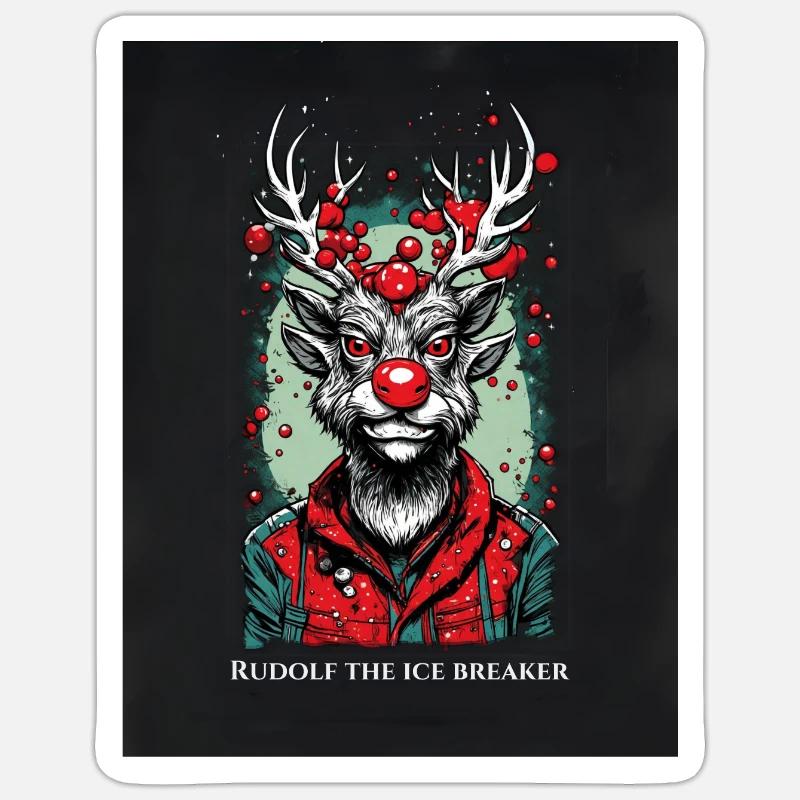 Rudolf der Eisbrecher Sticker Größe S (10 x 10 cm)