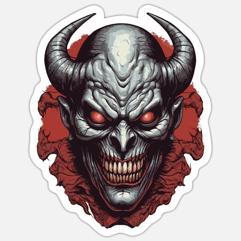 Hell demon - Sticker size S (10 x 10 cm) - white matte
