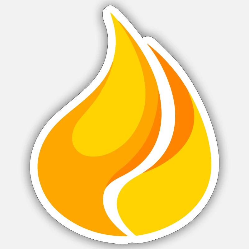 Lodernde Flammen - Sticker Größe S (10 x 10 cm) - Mattweiß