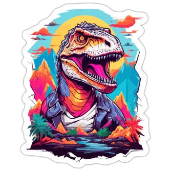 Tyrannosaurus Rex - Sticker Größe S (10 x 10 cm) - Mattweiß - Vorne