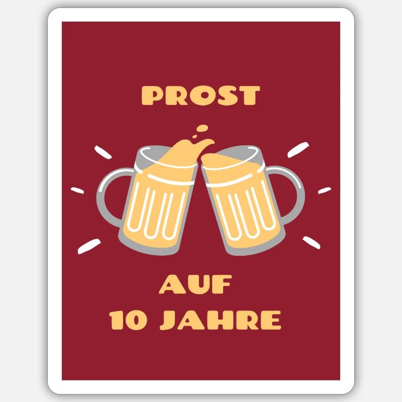 10 ans - Sticker taille S (10 x 10 cm) - blanc mat