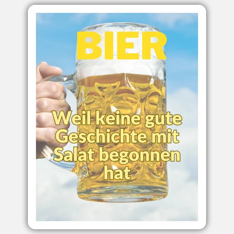 Bier Witz - Sticker Größe S (10 x 10 cm) - Mattweiß
